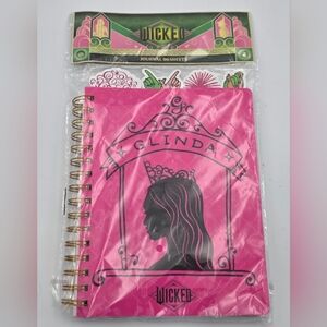 Wicked Journal Spiral Bound Pink Glinda Bookmarks Sections 96 Pages New